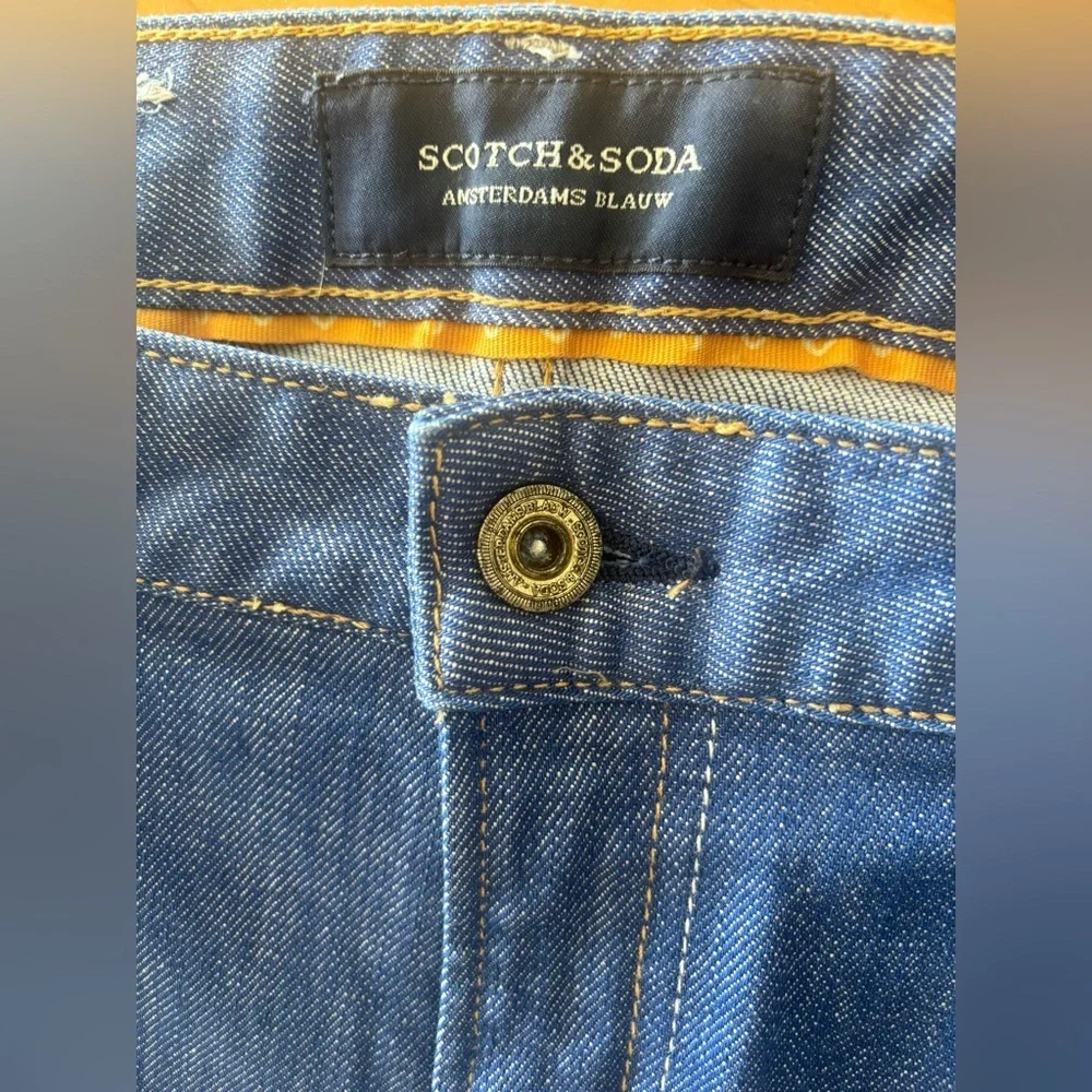 SCOTCH & SODA SKIM SKINNY MEN'S CUT OFF DENIM JEAN SHORTS SIZE 31/32